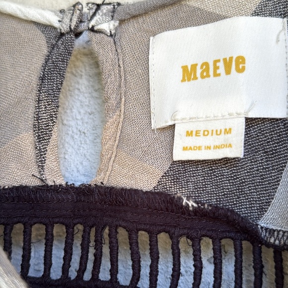 Anthropologie Maeve Plaid Kimono Sleeve Tie Waist Tunic Dress Size Medium - Picture 3 of 11